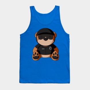 Black Uniform Police Teddy Bear Tank Top